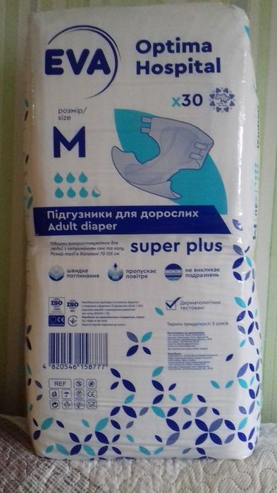 підгузки Eva optima супер плюс M №30