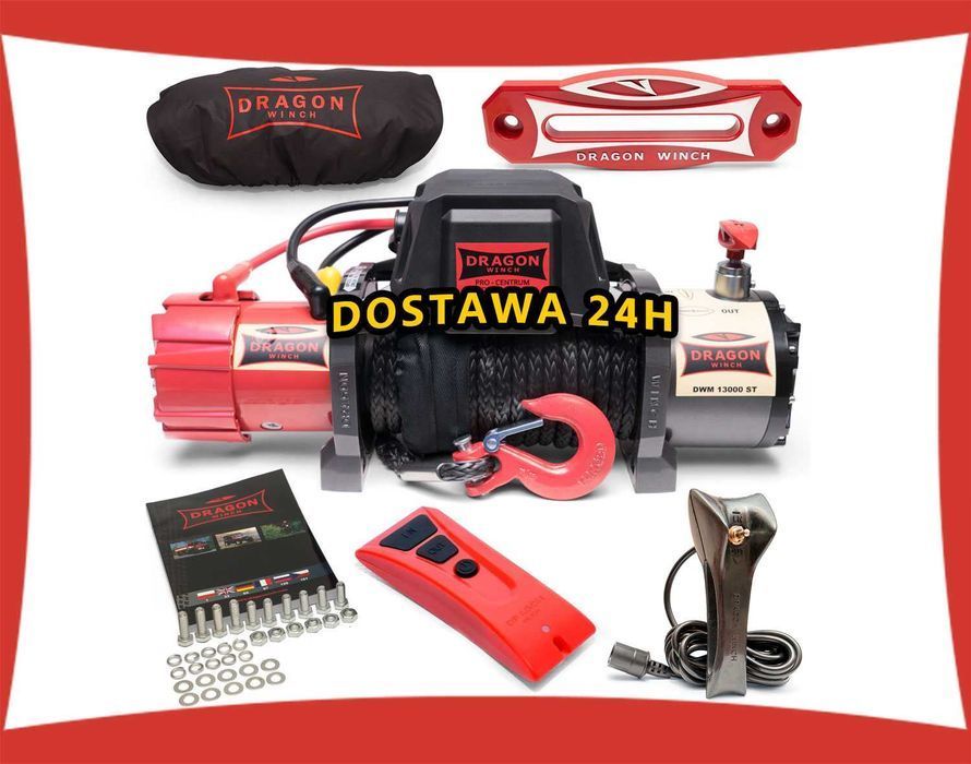 6T/12T Wyciągarka 12V elektryczna wciągarka lawety linowa syntetyczna