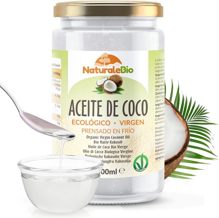Óleo de coco virgem orgânico, cru e prensado a frio - 1 litro - NOVO