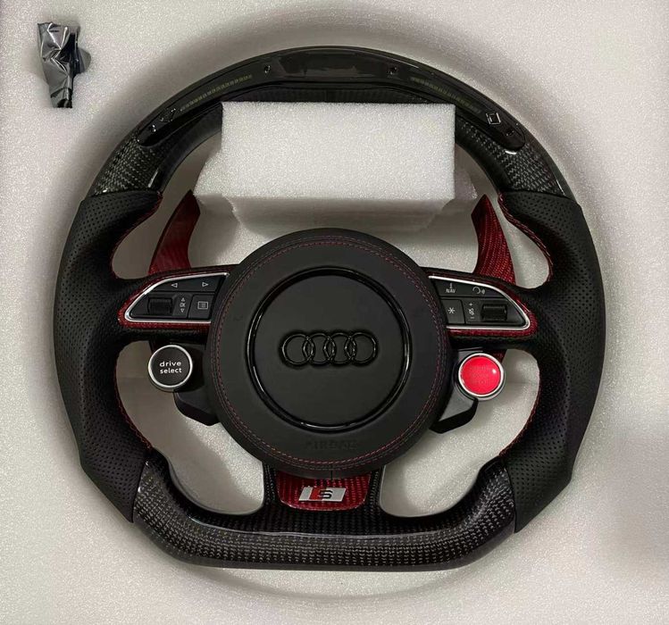Руль карбоновый Audi Q8 4MN SQ8 RSQ8 / Q7 4M SQ7 / S5 RS5 / S6 RS6 / S7 RS7 / S8 / R8 / A6 A7 C8 / A8 D5 / e-tron GE кермо