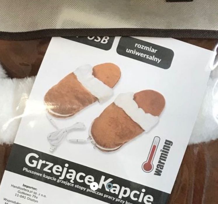 Grzejące kapcie na USB do komputera