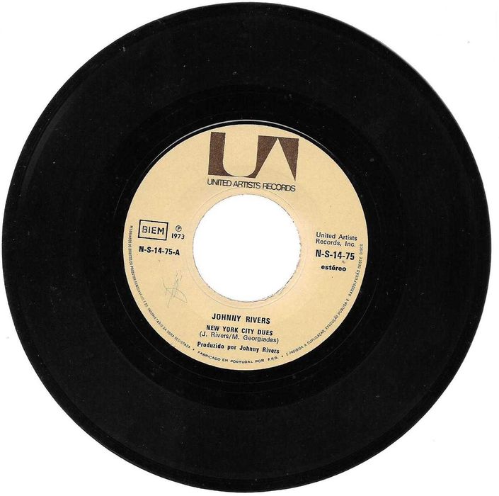 Johnny Rivers - - - - - New York City Dues - - - - - Single