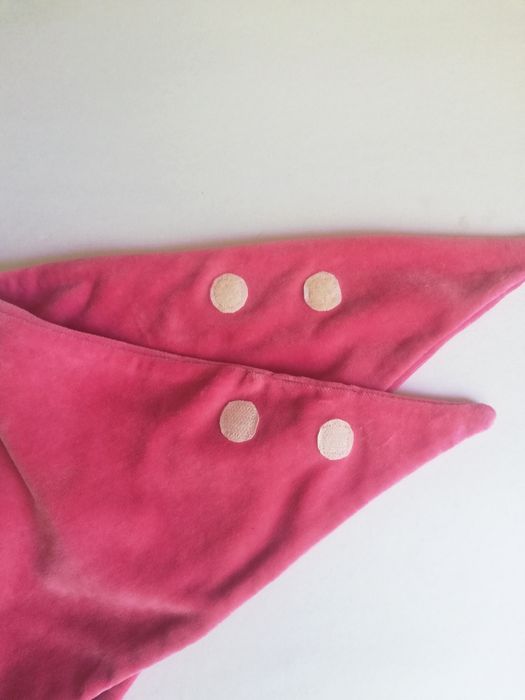 Turban i chusta z chwostem welur handmade