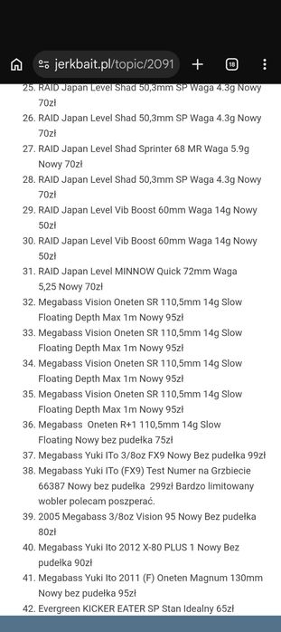 Japońskie woblery Megabass, Evergreen,RAID Japan,Isei