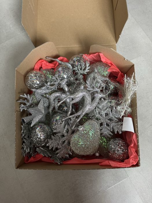 Zestaw bombek na choinke home&you szklane srebrne