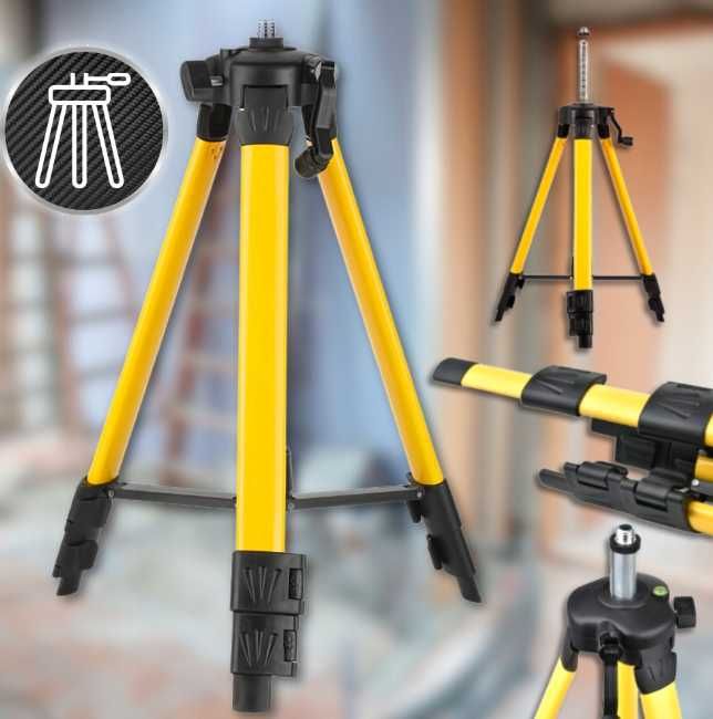 Poziomnica laserowa 4D 16 linii krzyżowa 360° z statywem