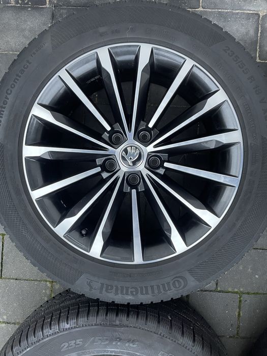 Oryginalne felgi Skoda 18 5x112 ” + opony zimowe Kodiaq/Karoq
