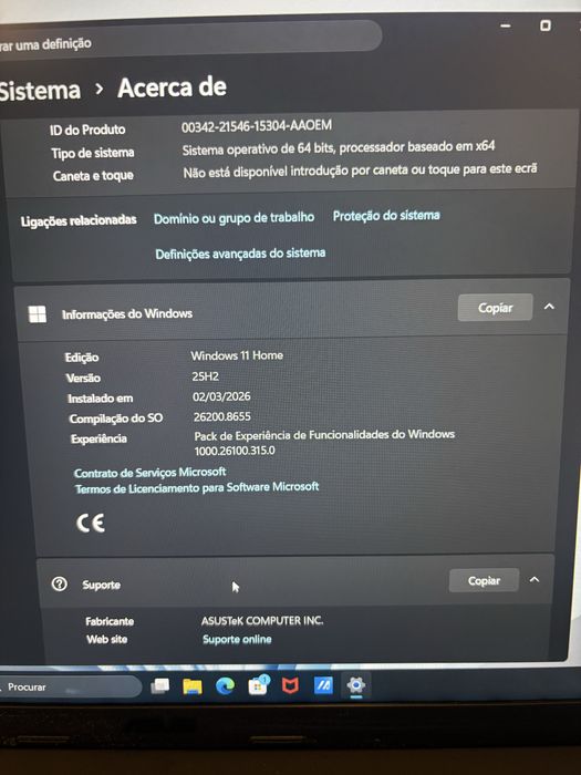 Portátil gaming Asus V16