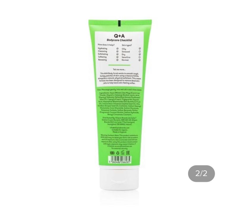 Скраб для тіла Q+A AHA Exfoliator Body Scrub з AHA-кислотами, 250 мл