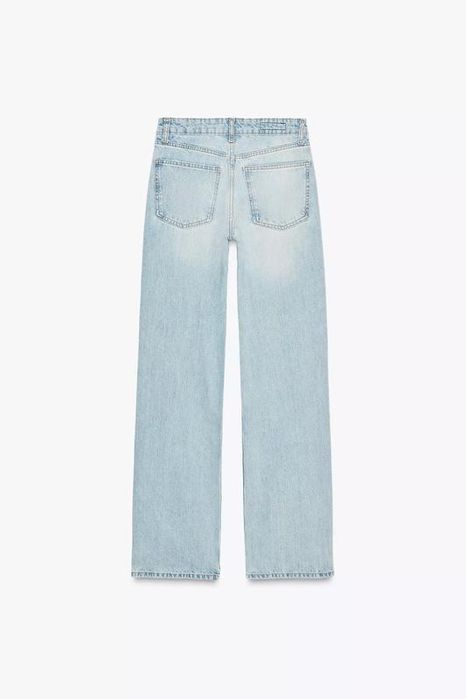 Джинси wide leg zara, світлі джинси zara wide leg, джинси trf wide leg mid-rise zara