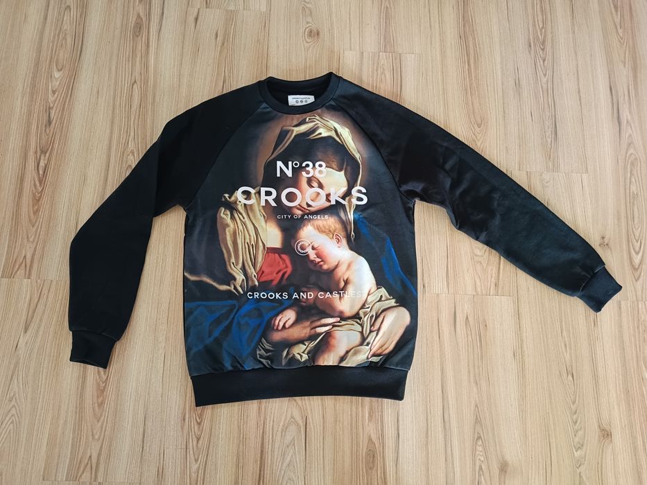 Czarna Bluza z Madonną Crooks and castle