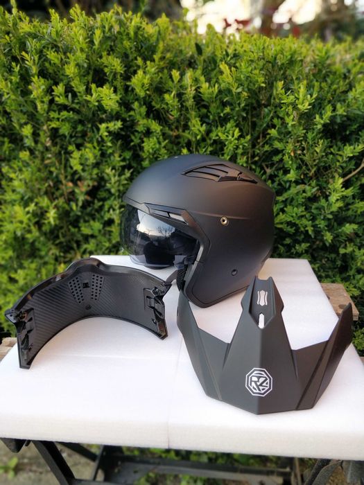 Capacete de Moto Unissexo ORZ - Retro & Versátil | Aprovação DOT