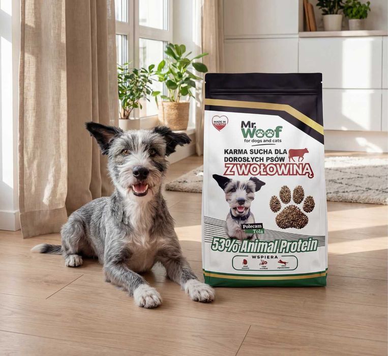 Sucha karma dla psów z wołowiną 10kg Mr. Woof
