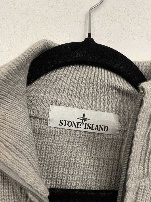 Кофта Халф Зип Stone Island Grey з патчем