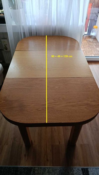 Stól rozsuwany 80 x 90 z możliwością powiększenia do 237 cm.