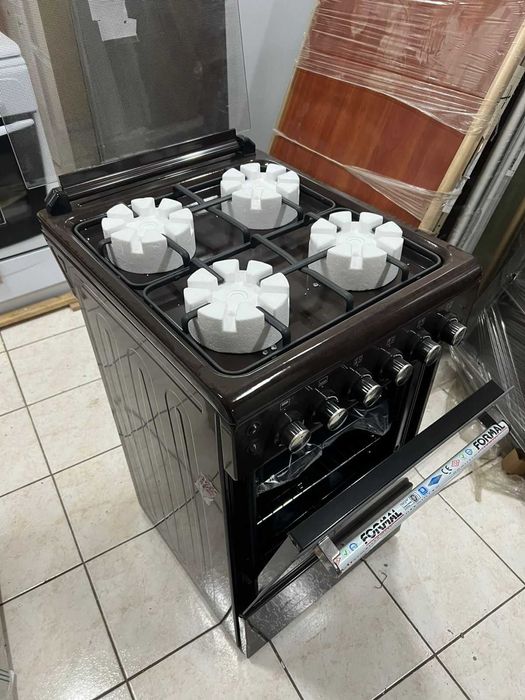 Газова плита Canrey 4комфорки нова коричнева,гриль,конвекція 50см