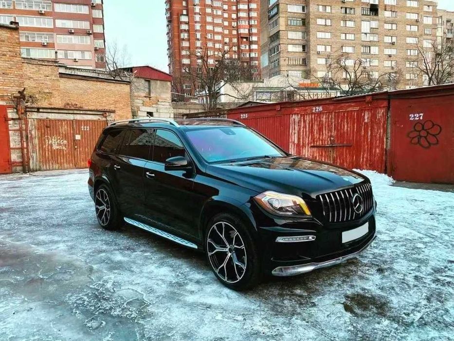 Решетка радиатора mercedes GL X166 2012-2015год. GT All Black & Chrome Black