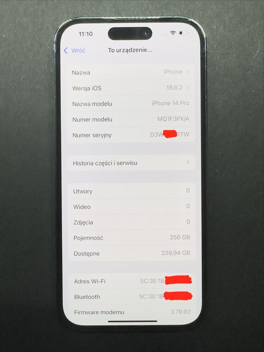iPhone 14 Pro - Deep Purple - 256 GB - bateria 75% - kompletny