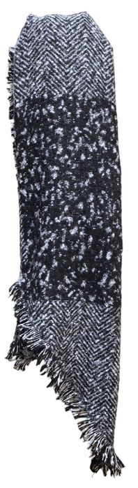 OVS ciepły gruby szal damski biało-czarny jesień/zima 54 X 205 cm