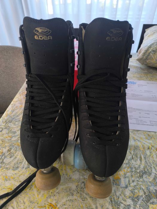 Patins Competição Patinagem Artística EDEA Ritmo Fredom Preto 280 + Chassis Mistral + Travões RollLine + Rodas Giotto + Rolamentos Abec9 + Saco