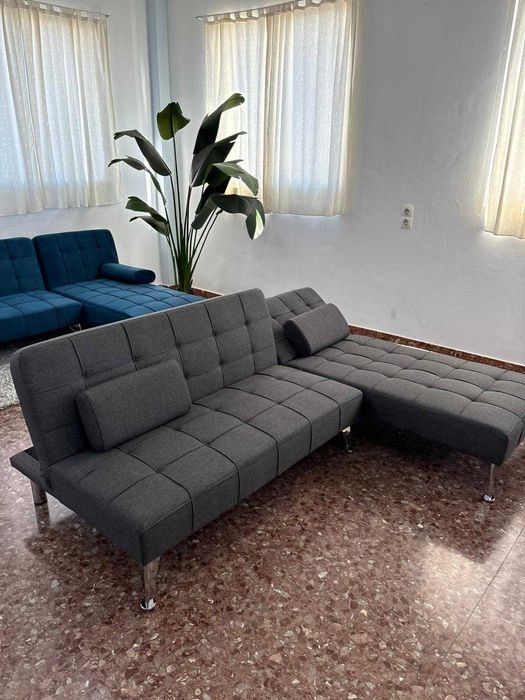 barato sofá cama tecido e veludo novo envio gratis