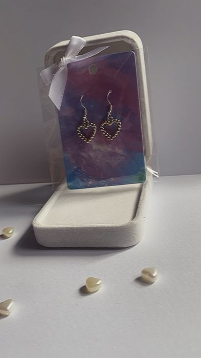 Srebrne kolczyki serca