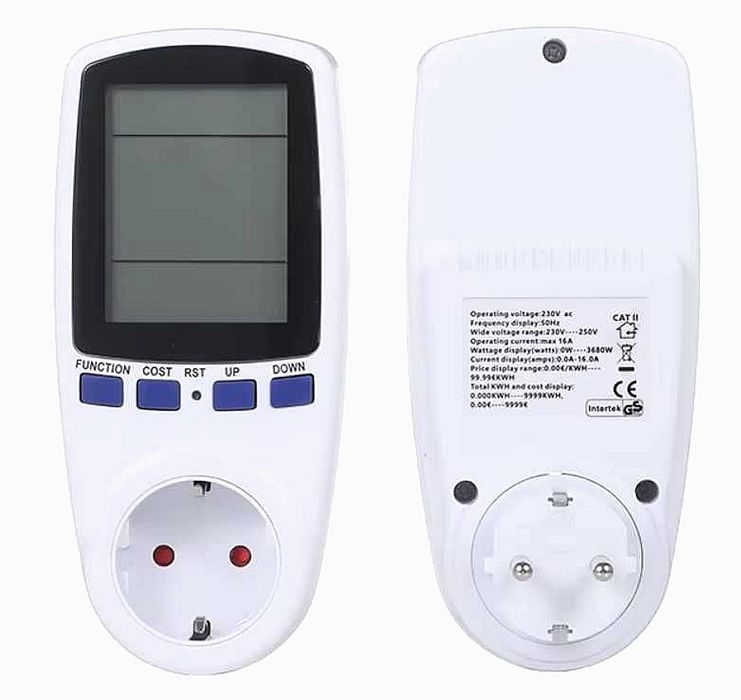 Ватметр, 320гр. Вольт-ампер метр 16А, 3500Вт. Новий.
Точно вимірює нав