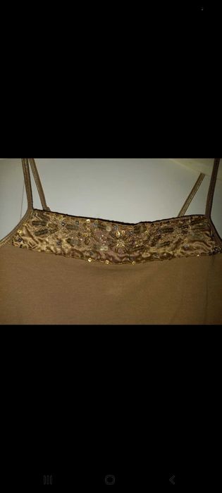 Top bege com missangas, lantejoulas e brilhantes - M -Zara Collection