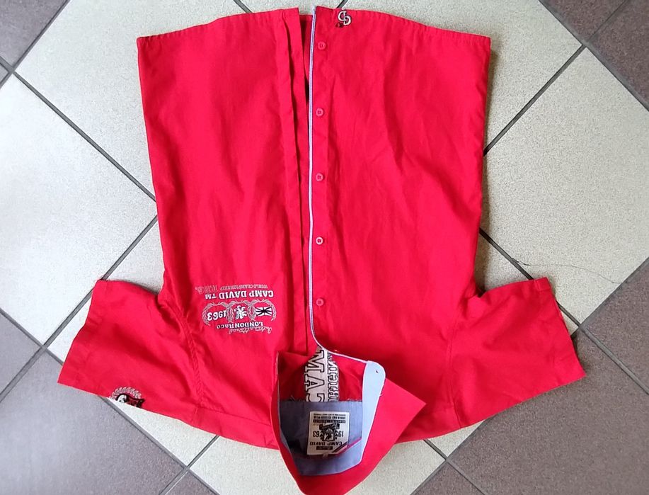 Koszula Camp David Super hafty  piękny czerwony kolor