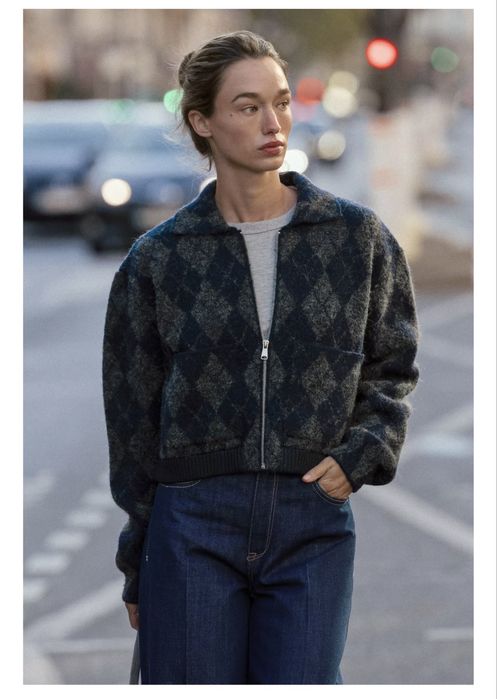 Трикотажний светр з ромбами Zara, S