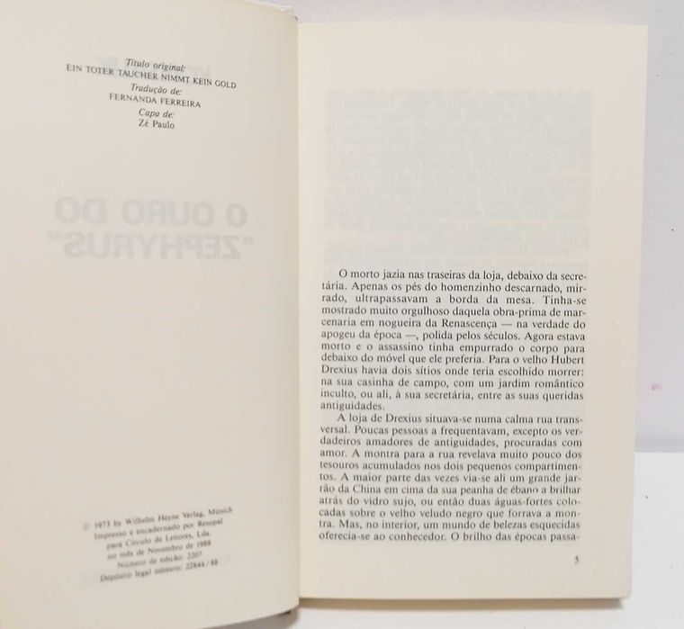 Livro - O Ouro do "Zephyrus", de Konsalik