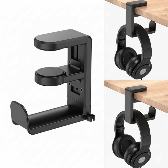 Підставка для навушників з регульованим поворотним затискачом на 360º