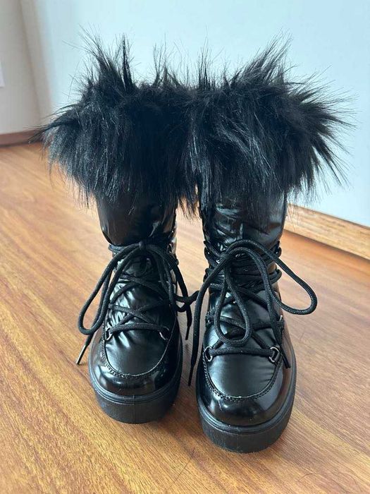 buty śniegowce czarne