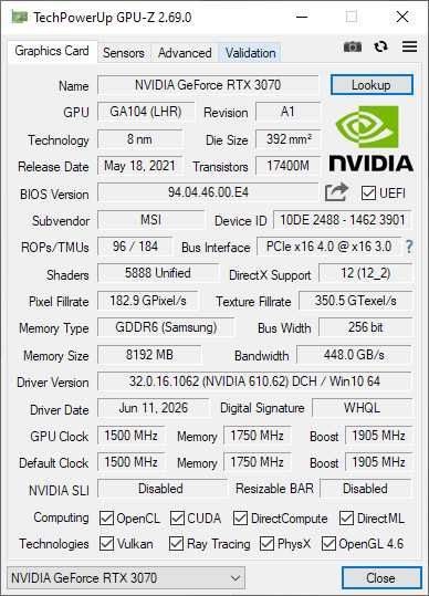 Msi suprim x rtx 3070 8gb lhr
