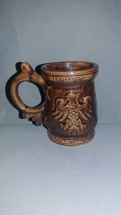 Stary ceramiczny kufel do piwa orzeł syrenka warszawska PRL