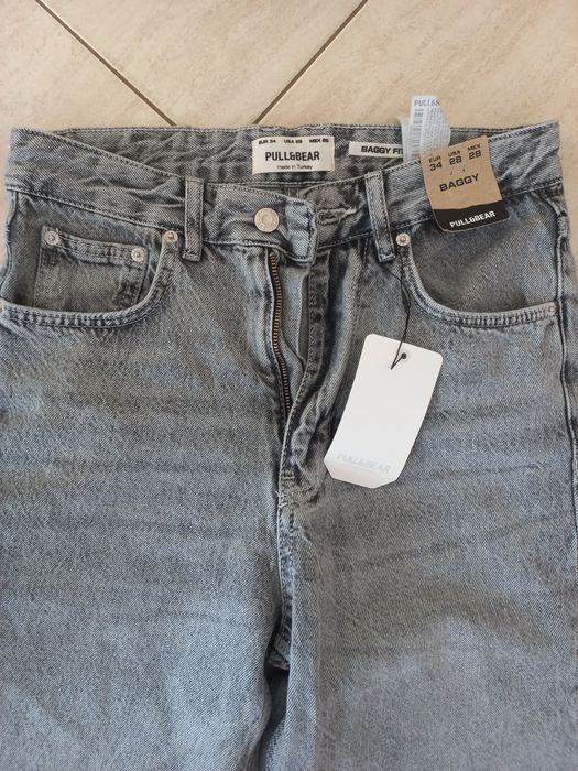 nowe firmowe spodnie jeans-PULL&BEAR-Baggy fit-eur-34.mex-28