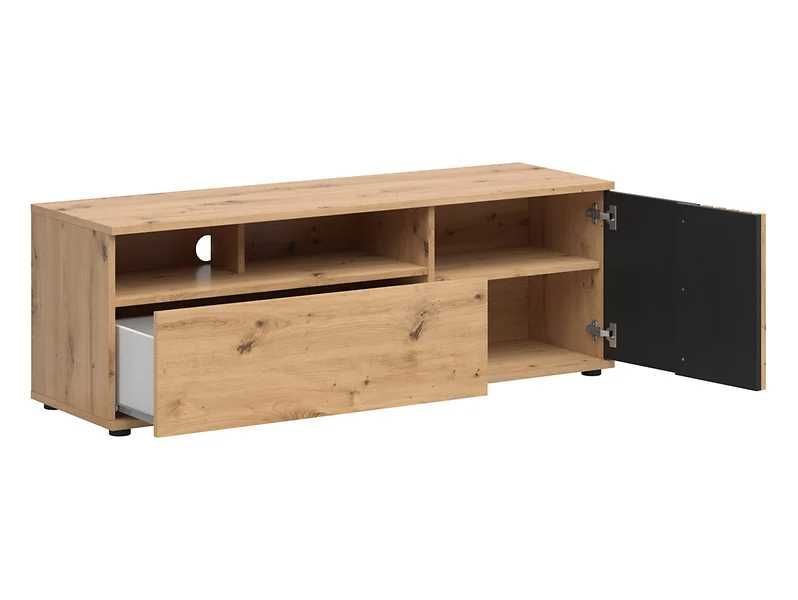 Szafka RTV Vabres 135 cm z drzwiami i szufladą dąb artisan lamele