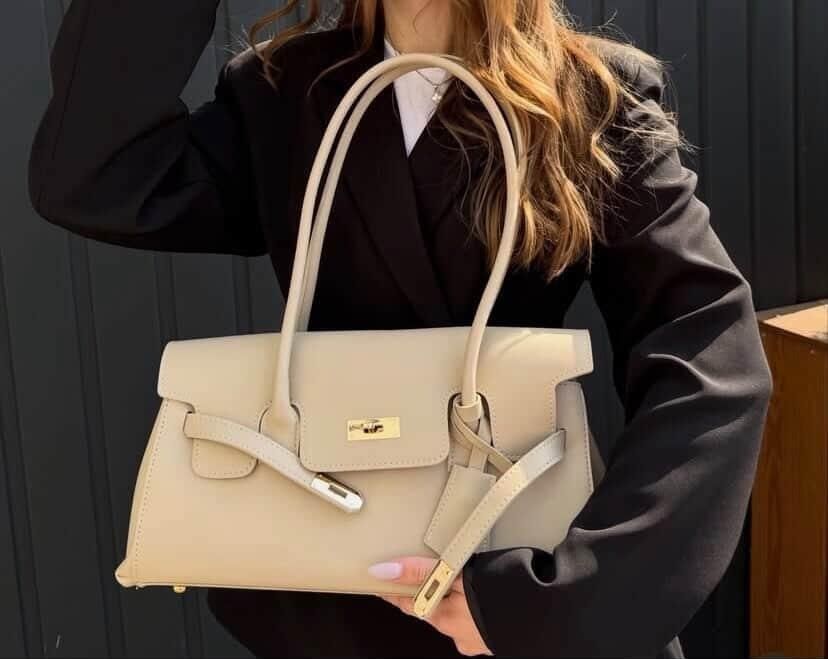 ЦІНА ЗНИЖЕНА! Сумка схожа на hermes бежева еко шкіра