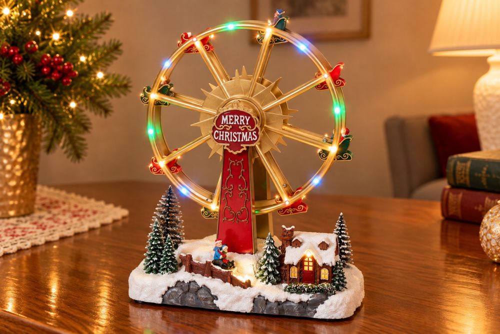 Roda gigante giratorio com led e musica