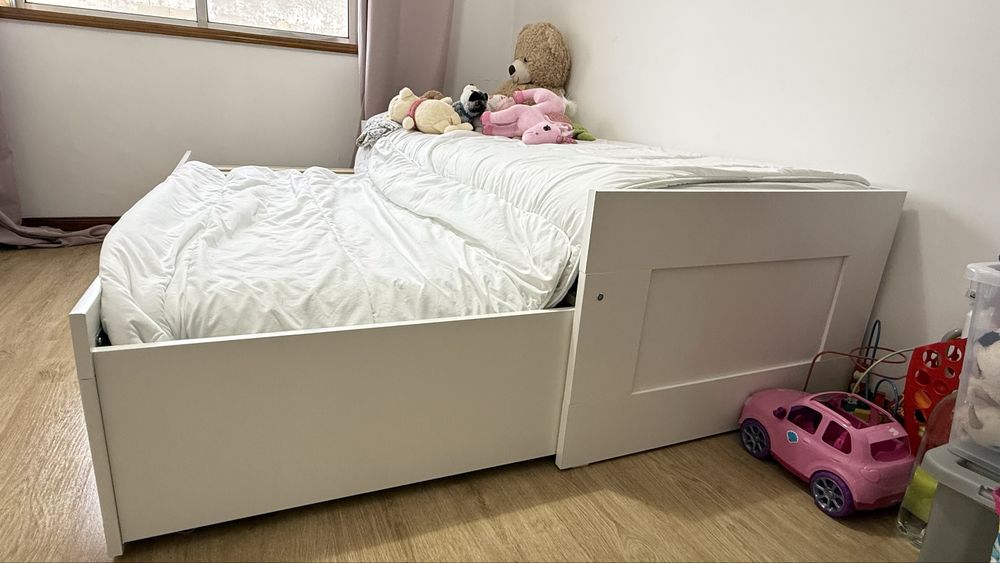 Cama individual dupla c/ 2 gavetas
