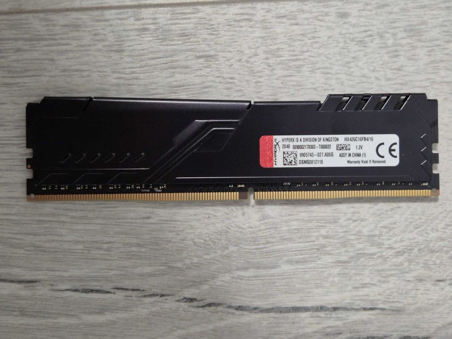 пам'ять DDR4 одна 16GB планка 2666MHz CL16 HyperX FURY. Trade-IN