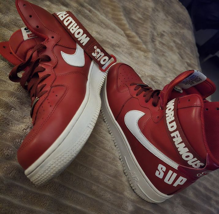 Nike Air Force 1 High Supreme „World Famous” 698696-610 Red