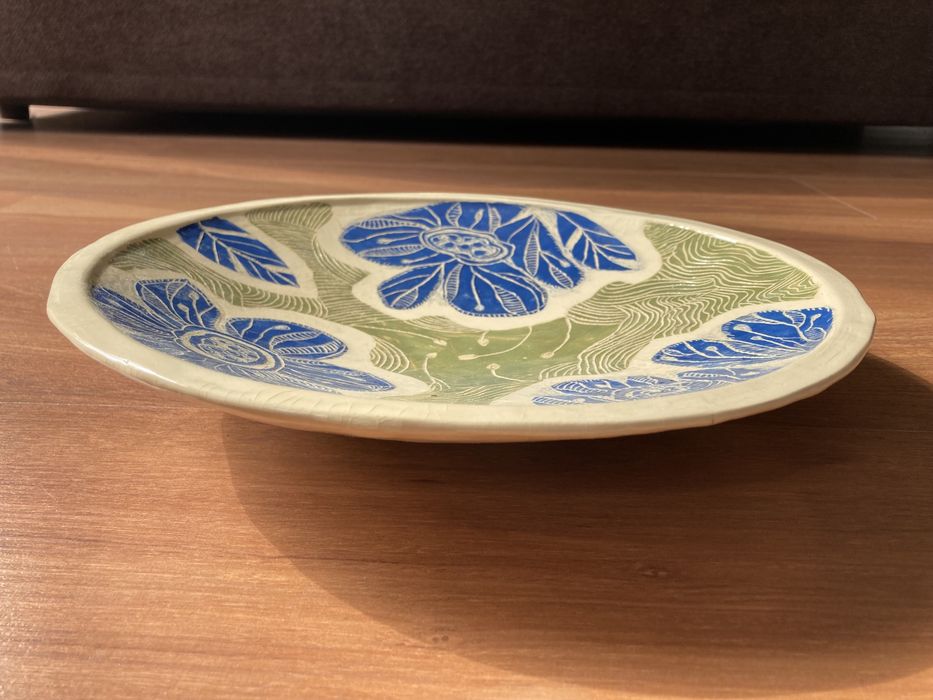 Duża patera, ceramika, rękodzieło, handmade