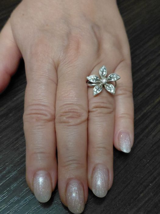 Каблучка срібна 925(кольцо,перстень,серьги)сережки 17-18,5