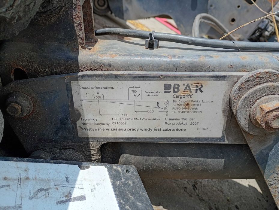 Winda załadowcza BAR Cargolift