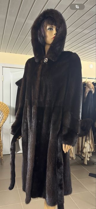 Рр 50-52.  Норковая шуба ‘ черный шоколад’. Италия! Новая
