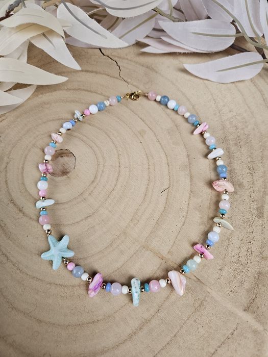 Naszyjnik Choker z Kamieni Naturalnych Idealny na Wakacje