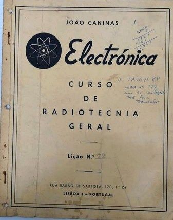 Curso de Radiotecnia Geral de João Caninas (7 cadernos) / ÚLTIMOS DIAS