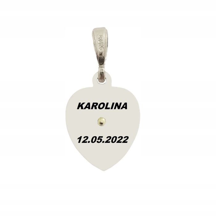 Srebrny Łańcuszek + Medalik +bransoletka Komplet Dla Dziewczynki Na Ko