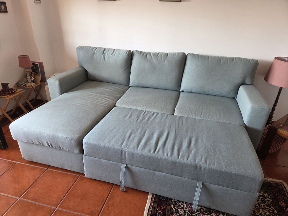 Sofá-cama IKEA BÅRSLÖV de 3 lugares com chaise longue – Excelente estado